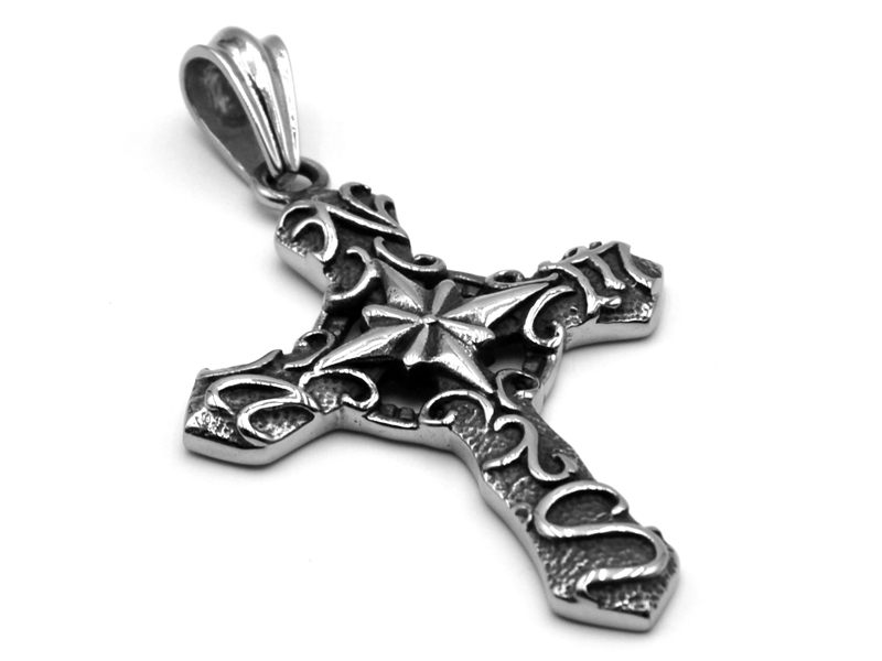 Edelstahlanhänger Kreuz "Keltisch" (8x4,5cm)