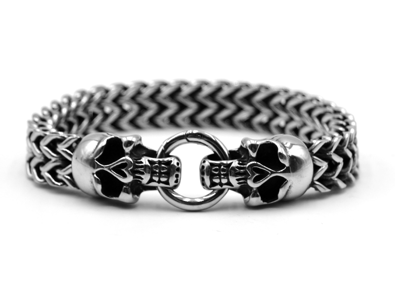 Edelstahlarmband  "Skull "(22cm)