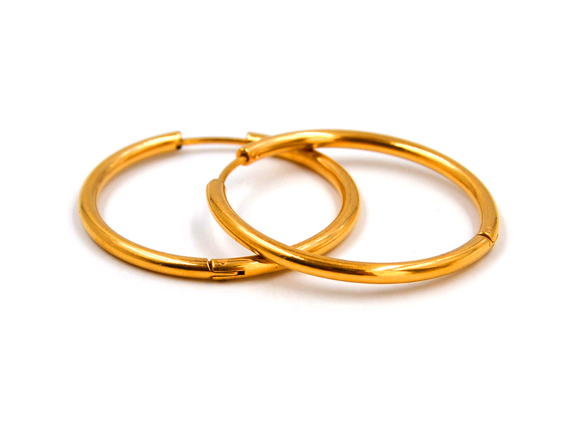 Edelstahl Creolen (30mm)(2,5mm)(gold)