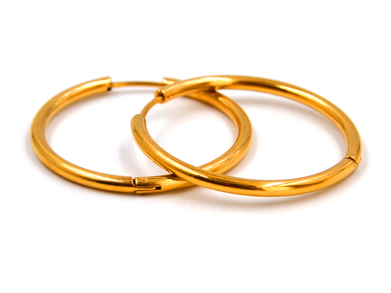 Edelstahl Creolen (40mm)(2,5mm)(gold)