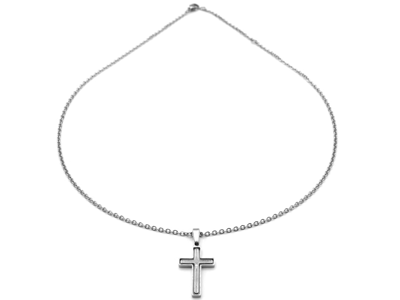 Edelstahlkette "Kreuz" (45+5cm)