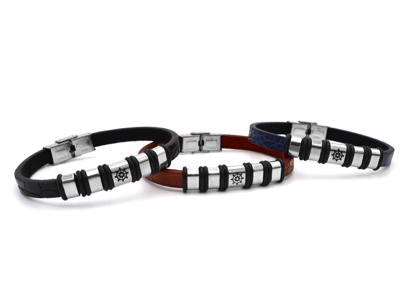 Lederarmband mit Edelstahlverschluß