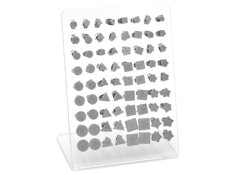 Display mit Edelstahlohrstecker