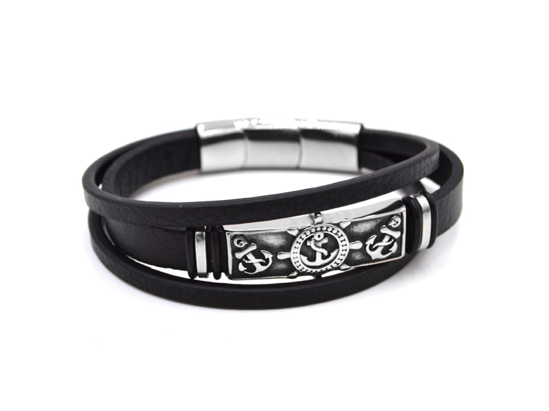 Lederarmband mit Edelstahlverschluss