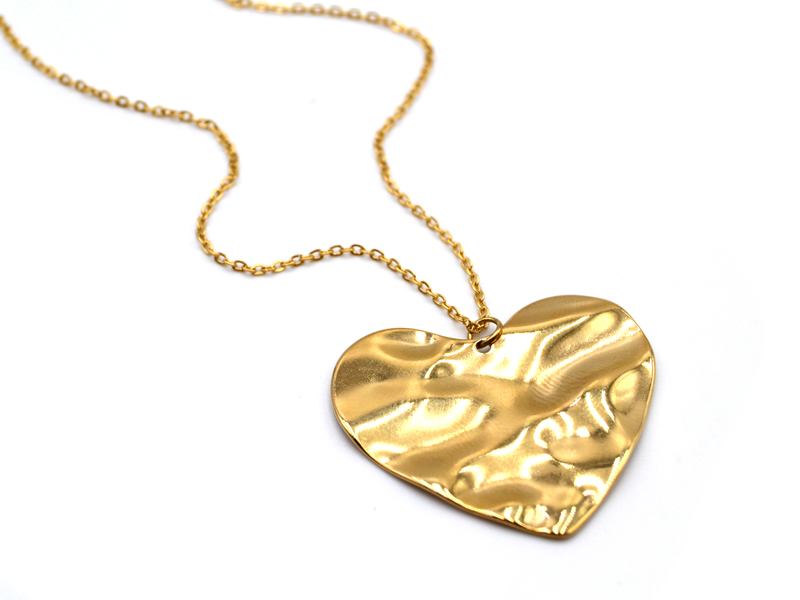 Edelstahlkette vergoldet mit Herzanhänger