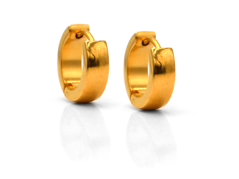 Edelstahl Creolen vergoldet