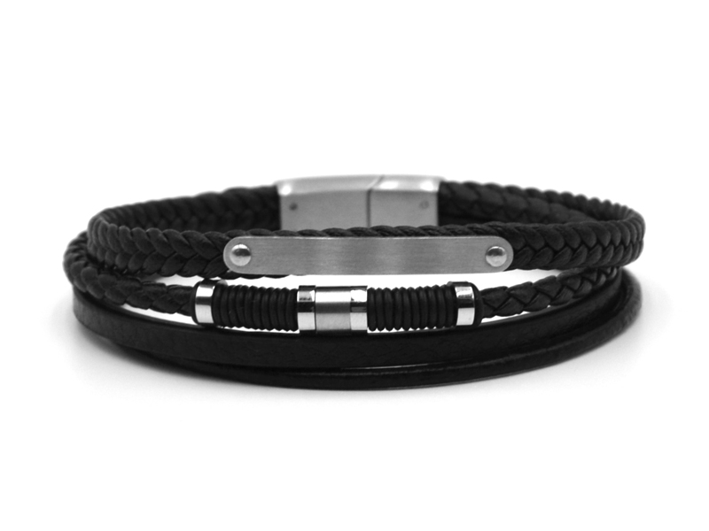 Lederarmband mit Edelstahlverschluß ( ca.20,5cm)