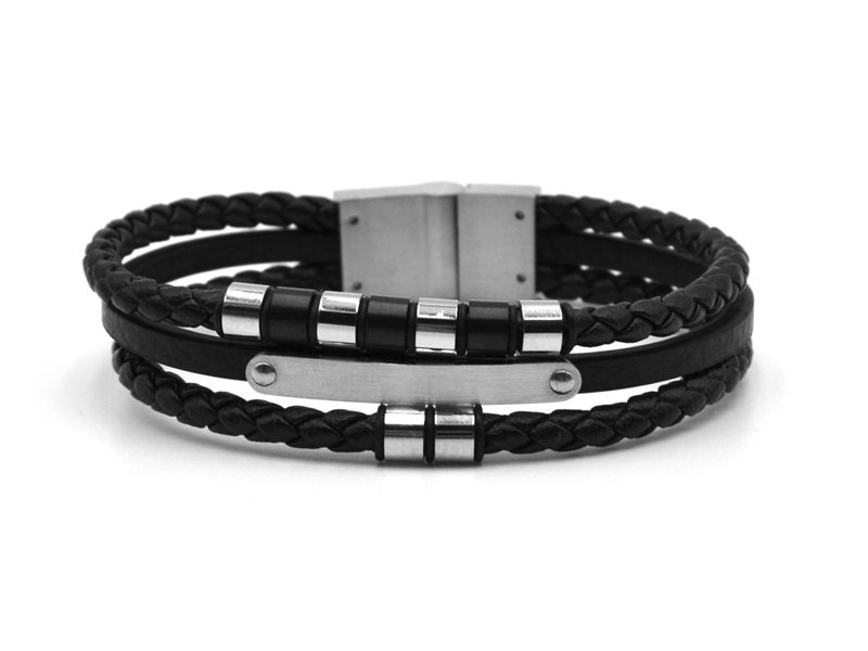 Lederarmband mit Edelstahlverschluß ( ca.20,5cm)