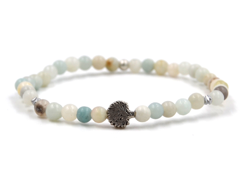 Echtsteinarmband mit Edelstahlbeats "Tree"