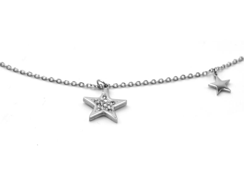 Edelstahlkette Sterne (45cm+5cm)