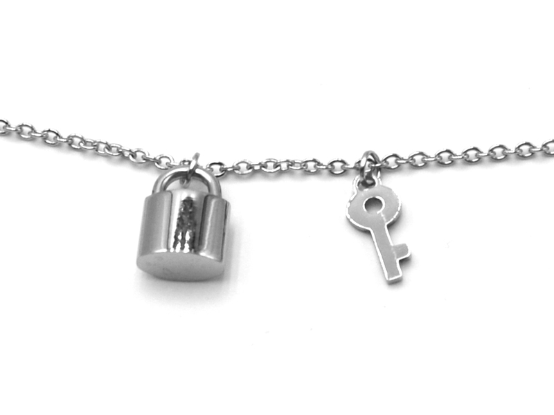 Edelstahlkette Schloss (45cm+5cm)