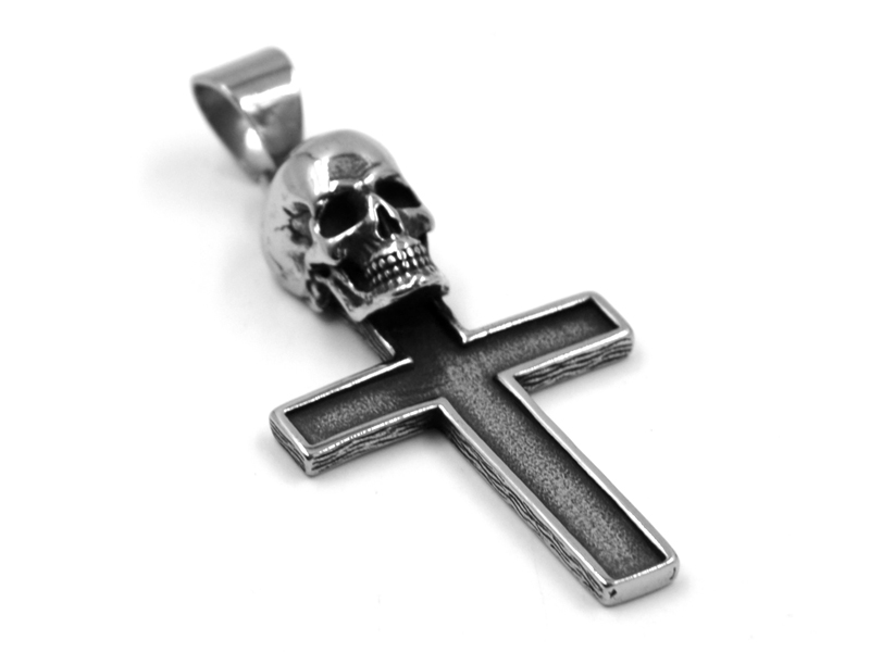 EDELSTAHLKREUZ "SKULL"