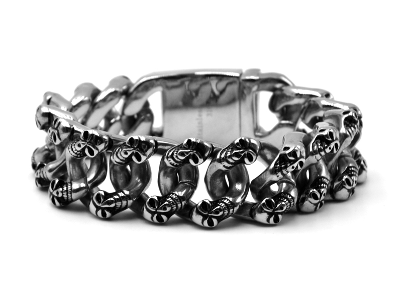 Edelstahlpanzerarmband "Skull" (22,5cm)