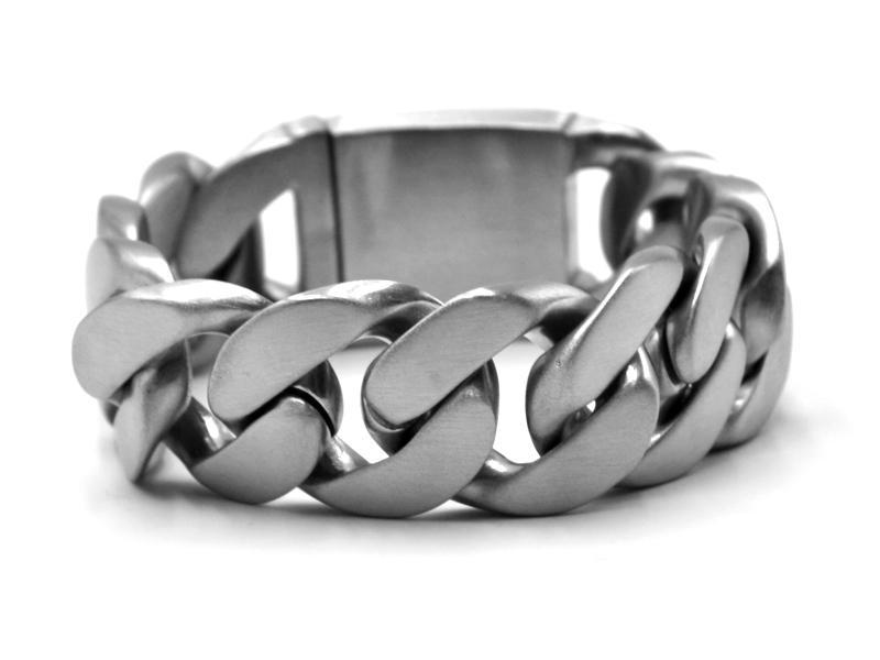 Edelstahlpanzerarmband (21,5cm) matt