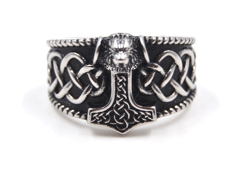 EDELSTAHLRING "THORSHAMMER WOLF"
