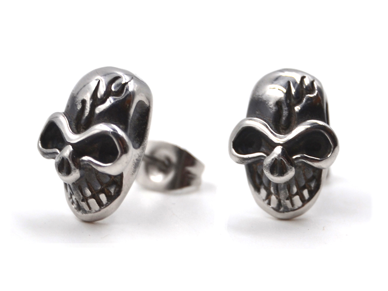 EDELSTAHLOHRSTECKER "SKULL"