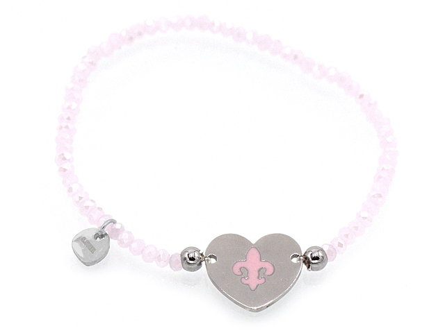 Armband Edelstahl Herz Lilie