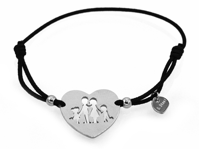 Armband Edelstahl Herz Familie