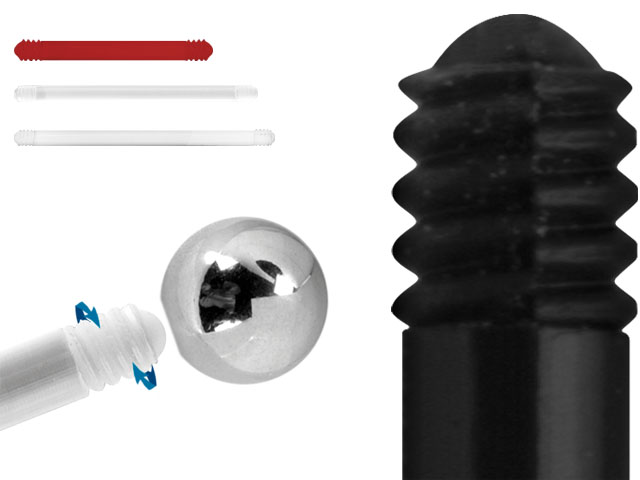BIOPLAST BARBELL PIN WITH MOLDED THREADS