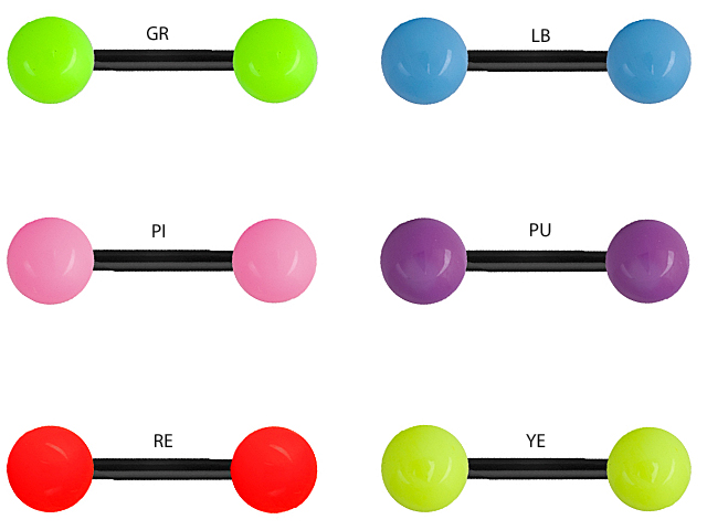 BIOPLAST BARBELLS W. UV NEON BALLS