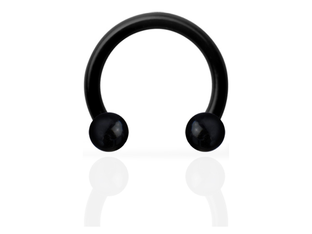 BIOPLAST CIRCULAR BARBELLS WITH BLACK STEEL BALLS