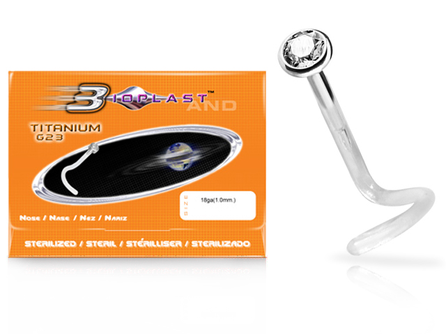 STERELIZED BIOPLAST JEWELLED TITANIUM NOSESTUDS