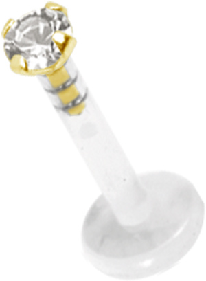 BIOPLAST LABRET WITH 18K GOLD JEWELLED ATTACHMENT