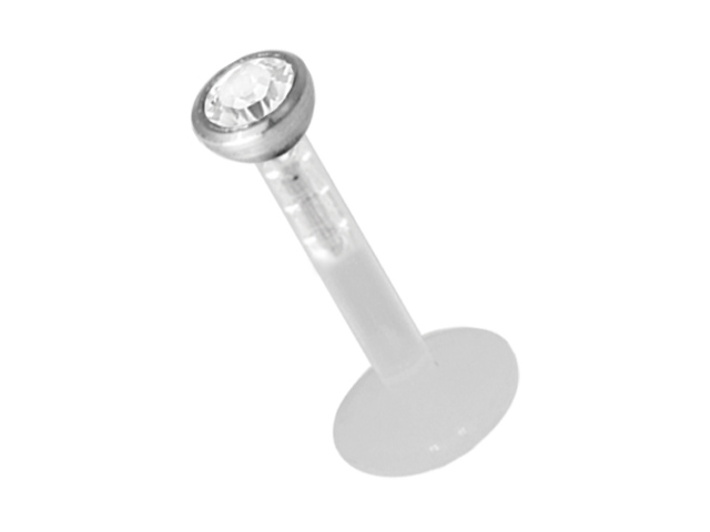 BIOPLAST LABRET WITH MICRO JEWELLED 316L ATTACHMENT