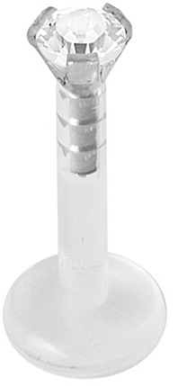 BIOPLAST LABRET WITH PRONG SET 2MM CZ STEEL ATTACHMENT