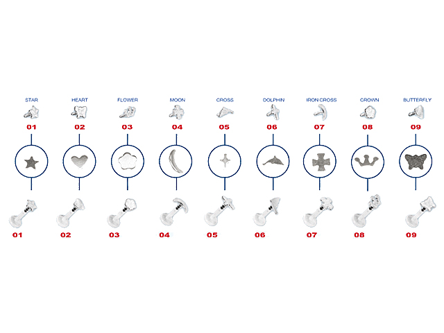 BIOPLAST LABRET WITH TITANIUM ATTACHMENT