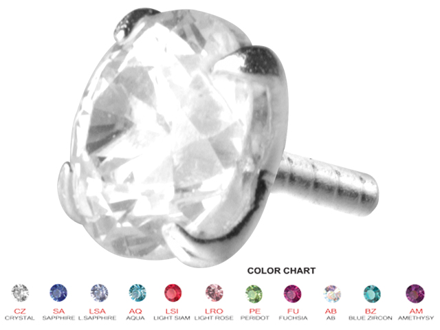 JEWELLED SILVER ATTACHMENT FOR BIOPLAST INTERNAL LABRET