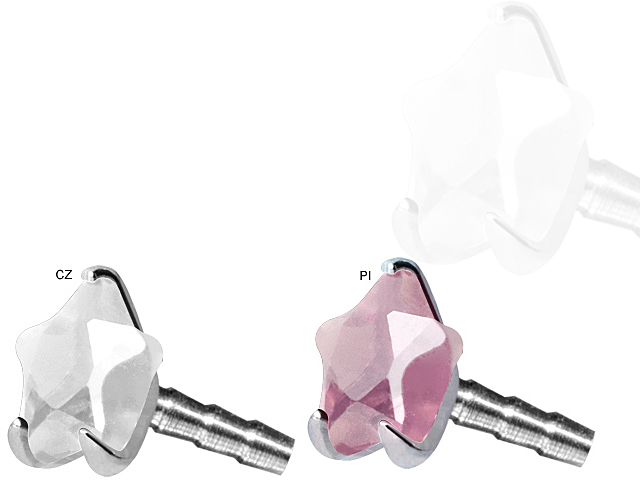 JEWELLED STAR SILVER ATT. FOR BIOPLAST INTERNAL LABRET