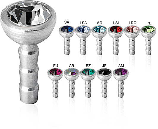 MICRO JEWELLED SS316L STEEL  ATTACHMENT FOR BIOPLAST LABRET