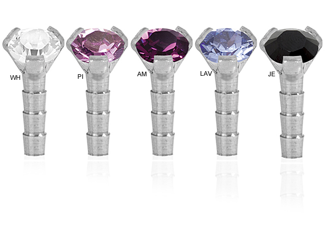 STEEL  ATT. W. PRONG SET 2MM CZ FOR BIOPLAST INTERNAL LABRET