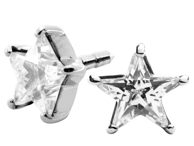 STEEL  ATT. W. PRONG SET 3MM STAR CZ FOR BIOPLAST INTERNAL LABRE