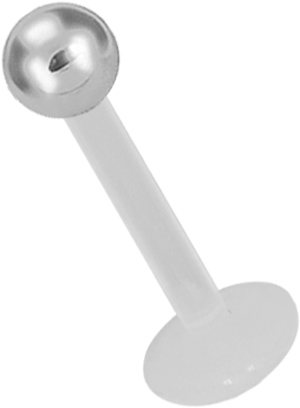 BIOPLAST LABRET WITH STEEL BALL