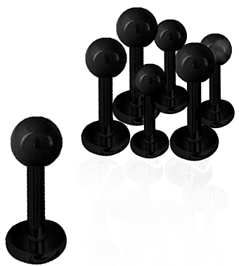 BIOPLAST MICRO LABRET WITH BLACK STEEL BALL