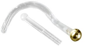 BIOPLAST NOSESTUDS WITH 18K GOLD ATTACHMENT (BALL)
