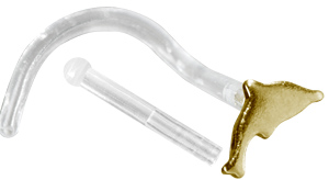 BIOPLAST NOSESTUDS WITH 18K GOLD ATTACHMENT (DOLPHIN)