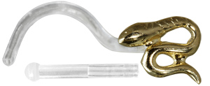 BIOPLAST NOSESTUDS WITH 18K GOLD ATTACHMENT (SNAKE)