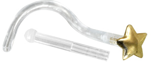 BIOPLAST NOSESTUDS WITH 18K GOLD ATTACHMENT (STAR)