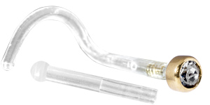 BIOPLAST NOSESTUDS WITH 18K JEWELLED GOLD ATTACHMENT