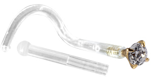 BIOPLAST NOSESTUDS WITH 18K JEWELLED GOLD ATTACHMENT