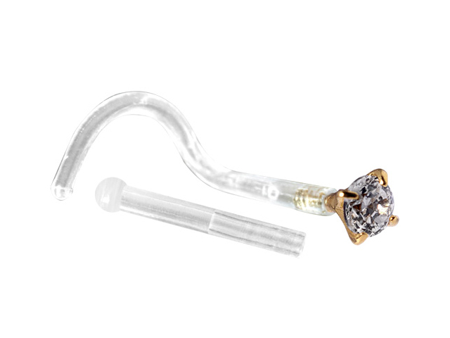 BIOPLAST NOSESTUDS WITH 18K JEWELLED GOLD ATTACHMENT