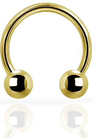 SS316L GOLD PVD STEEL CIRCULAR BARBELLS