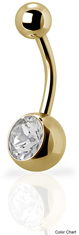 SS316L GOLD PVD STEEL JEWELLED BANANAS