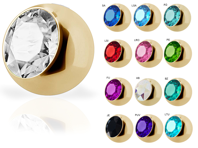 SS316L GOLD PVD STEEL JEWELLED MICRO BALLS