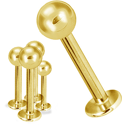 SS316L GOLD PVD STEEL LABRETS