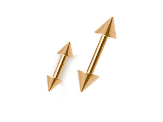 SS316L GOLD PVD STEEL MICRO BARBELLS WITH CONES