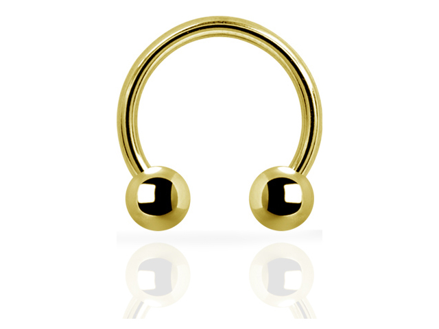 SS316L GOLD PVD STEEL MICRO CIRCULAR BARBELLS